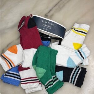 Club Room Men's Athletic Ankle Socks - Colorful Variety